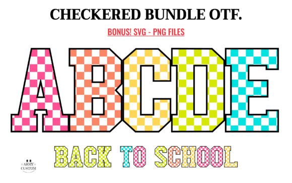 Checkered Back to School Font for Creative Crafting