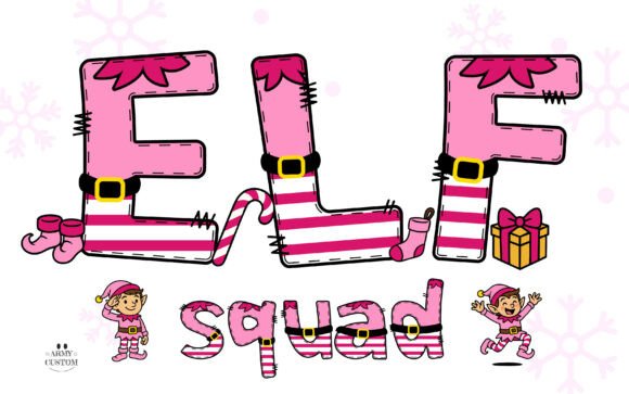 Elf Squad Pink Edition: A Festive Font for Digital Design