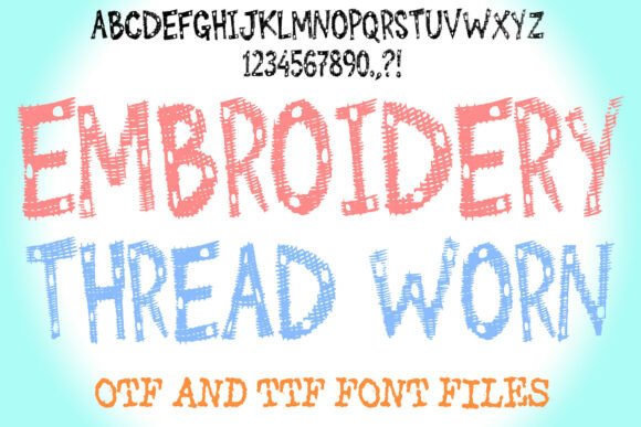 Embroidery Thread Worn Font for Campaigns