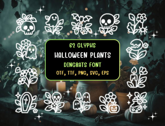 Halloween Plants Font for Creative Crafting