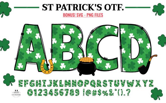 St. Patrick’s Day Shamrock Font for Small Business Branding