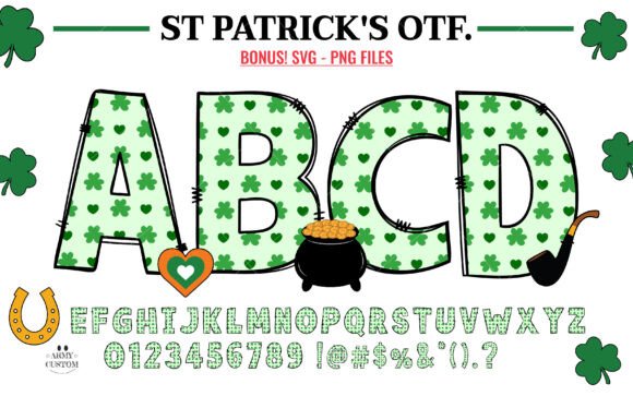 St. Patrick’s Day Shamrock Hearts Font for Campaigns