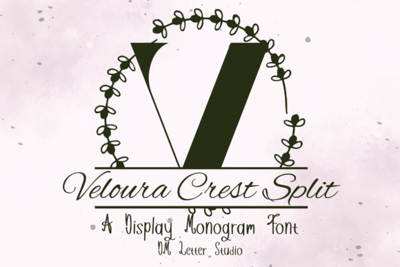 Veloura Crest Split Monogram: A Serif Font for Digital Branding